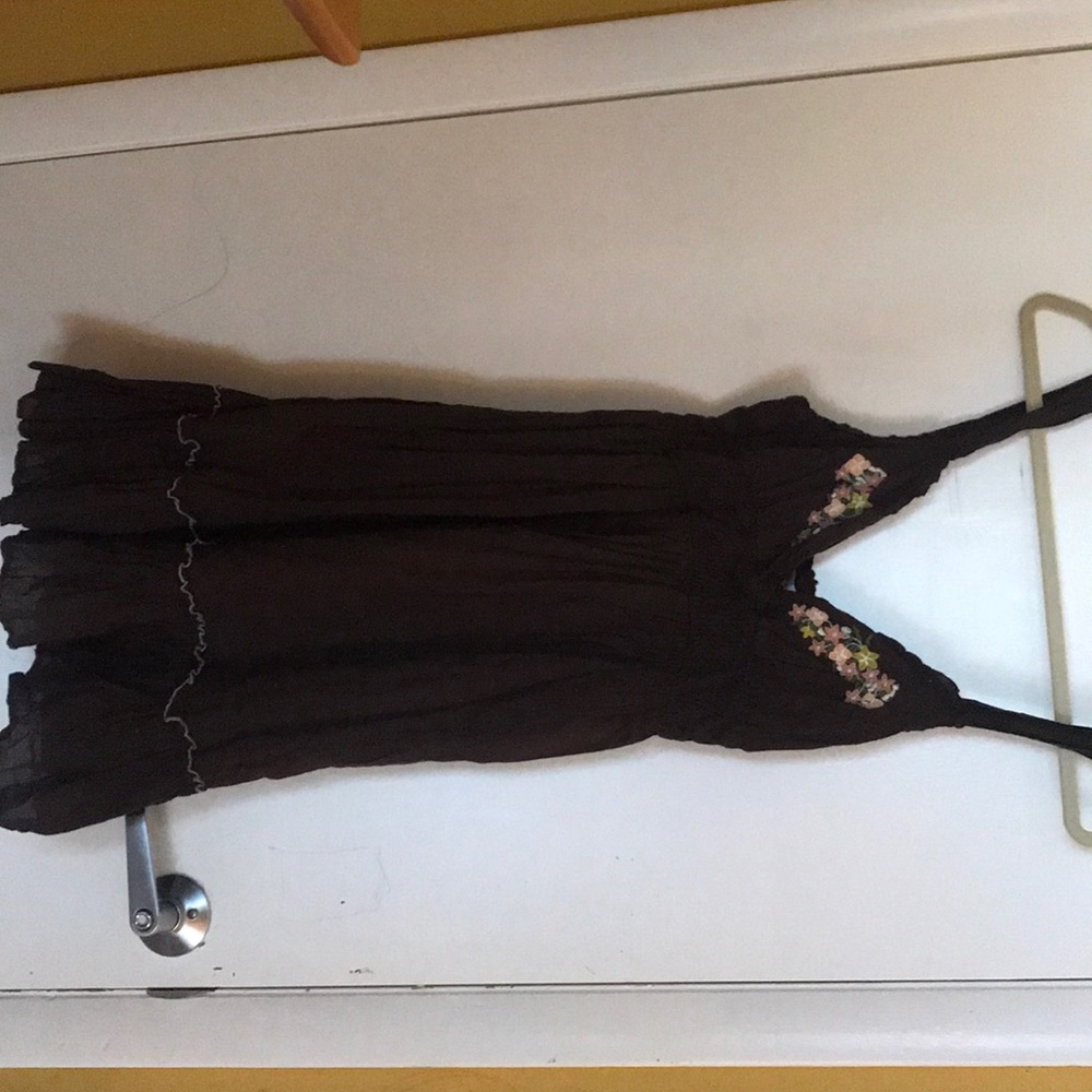 Brown Dress with floral detailing